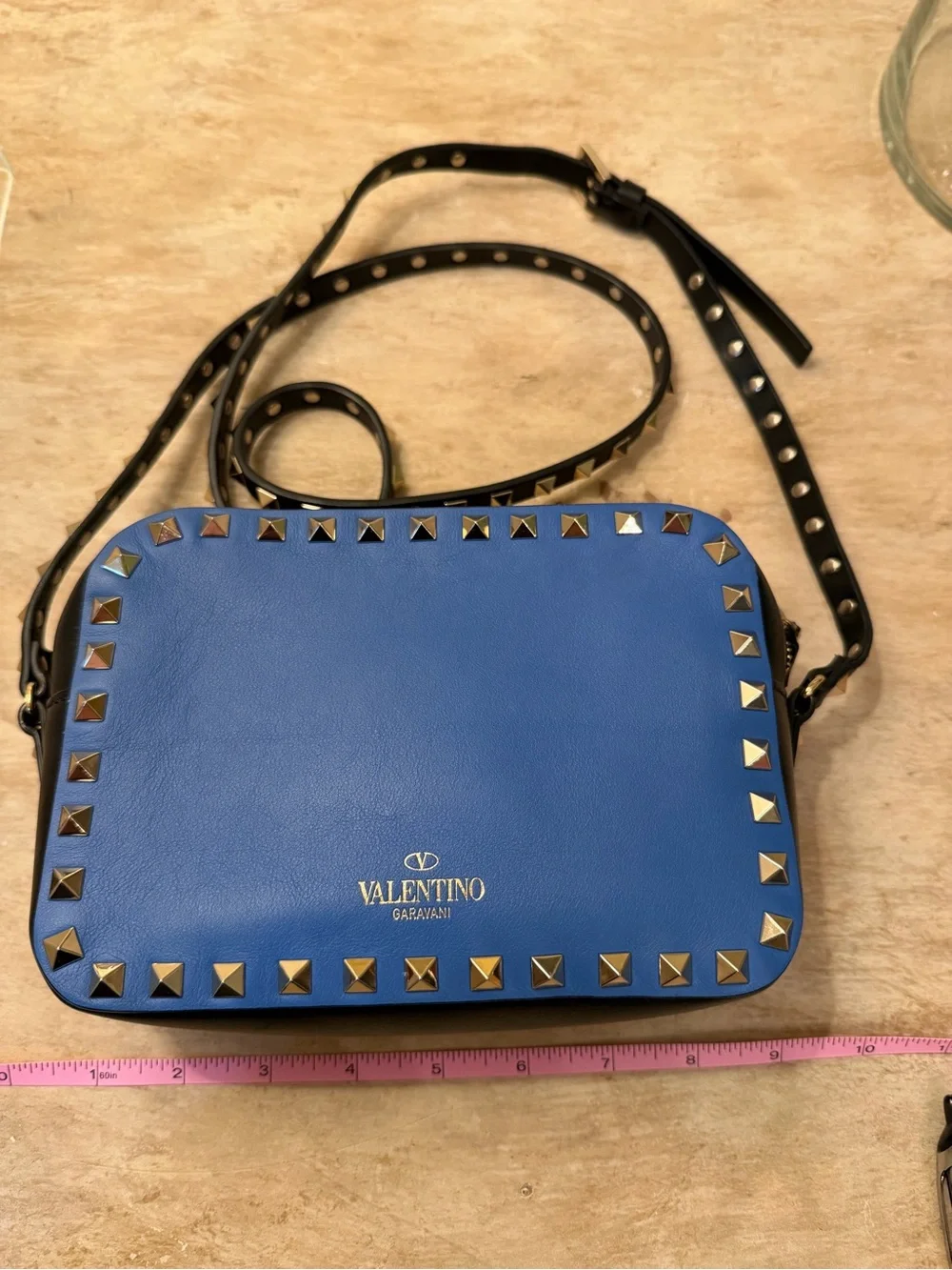 Valentino Garavani BicolBlue Leather Rockstud Crossbody with dust bag